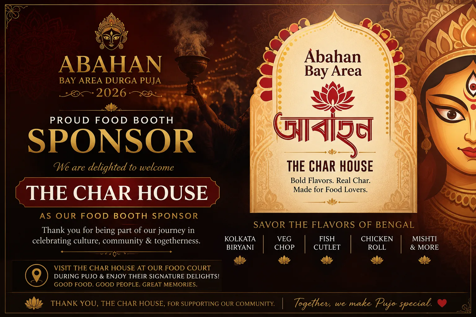 The Char House food booth sponsor