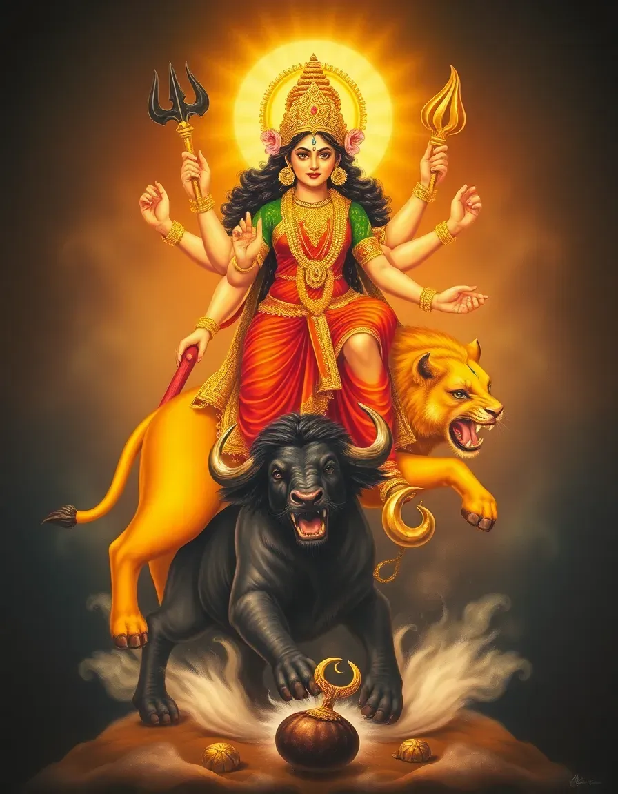 Durga slaying the Demon King